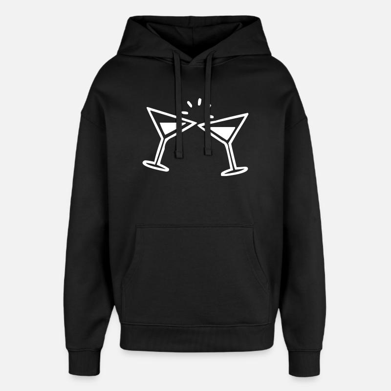 Martini Glas - Oversized Unisex Hoodie von Stanley/Stella - Schwarz