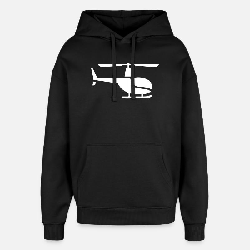 Helikopter seitlich - Oversized Unisex Hoodie von Stanley/Stella - Schwarz