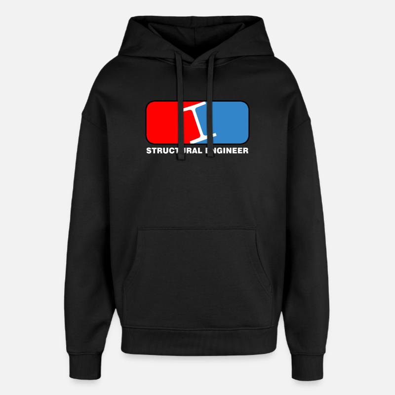 Structural Engineer League White Text - Sweat à capuche unisexe Stanley/Stella Oversized - noir