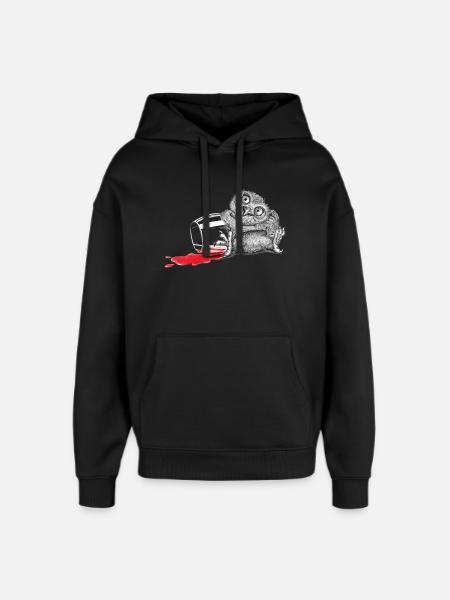 Tipsy owl - Oversized Unisex Hoodie by Stanley/Stella - black