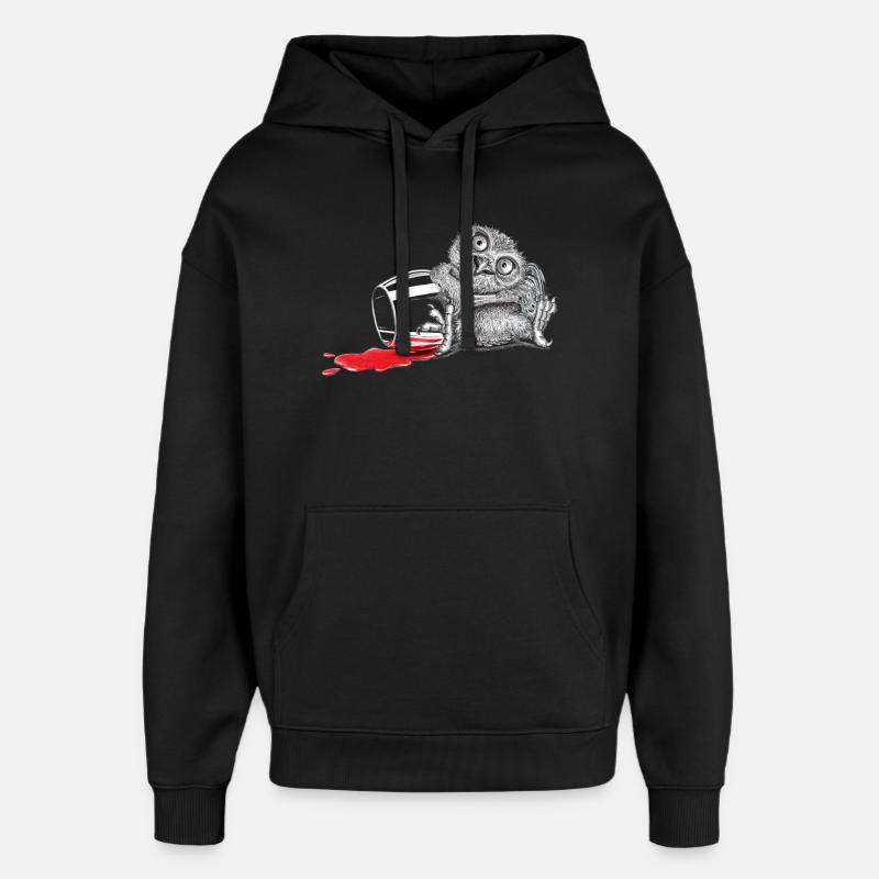 Tipsy owl - Oversized Unisex Hoodie by Stanley/Stella - black