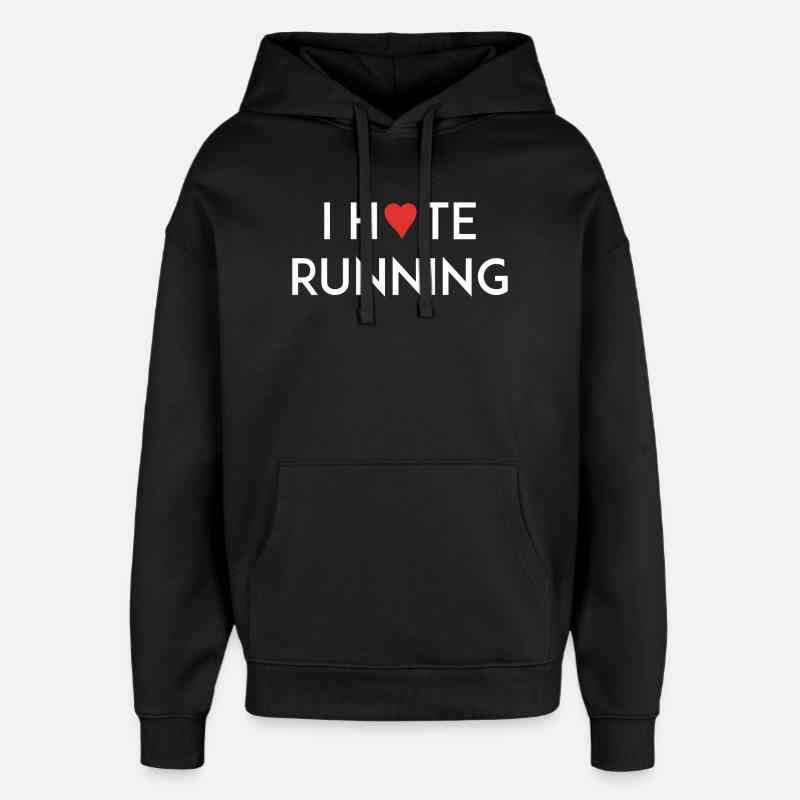 I Love/Hate Running - Oversized Unisex Hoodie by Stanley/Stella - black