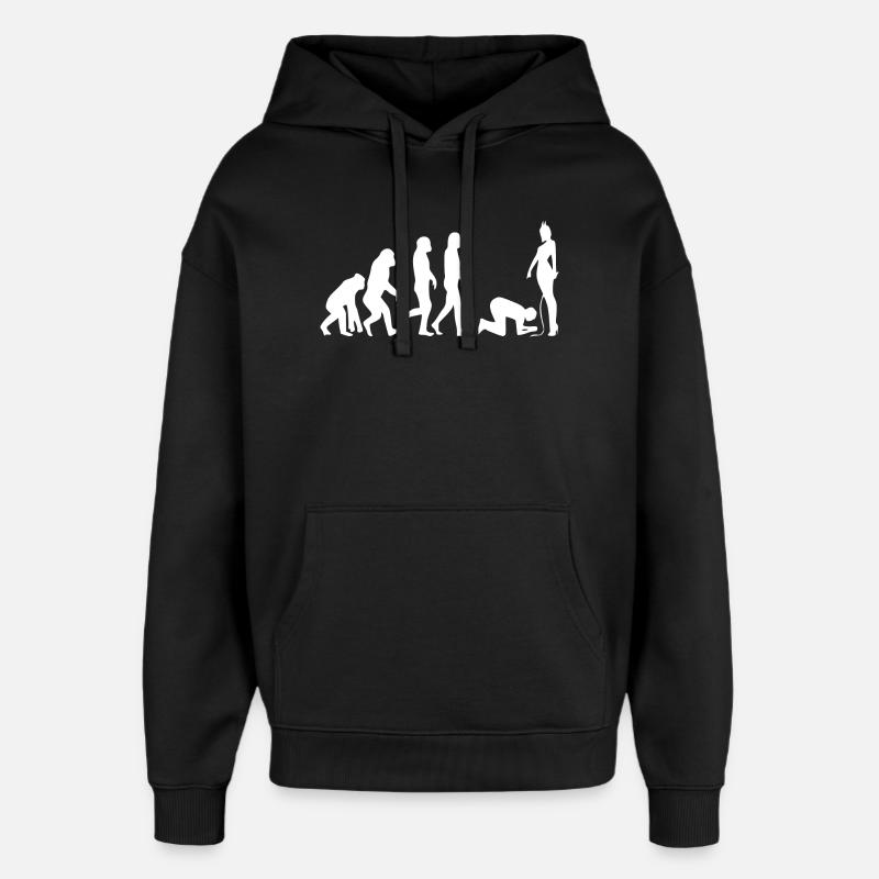 Evolution man - Oversized Unisex Hoodie by Stanley/Stella - black