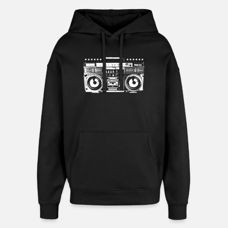 Ghettoblaster - ghetto blaster - Sweat à capuche unisexe Stanley/Stella Oversized - noir