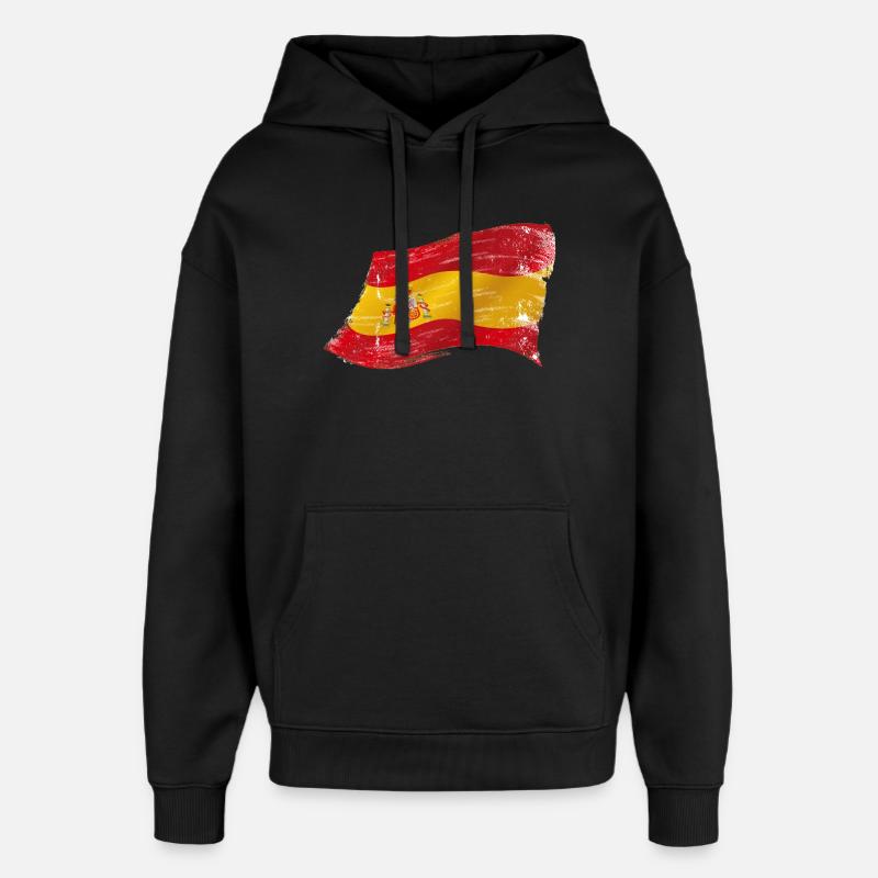 Bandera España ✅ Drapeau ✔ espagnol - Sweat à capuche unisexe Stanley/Stella Oversized - noir