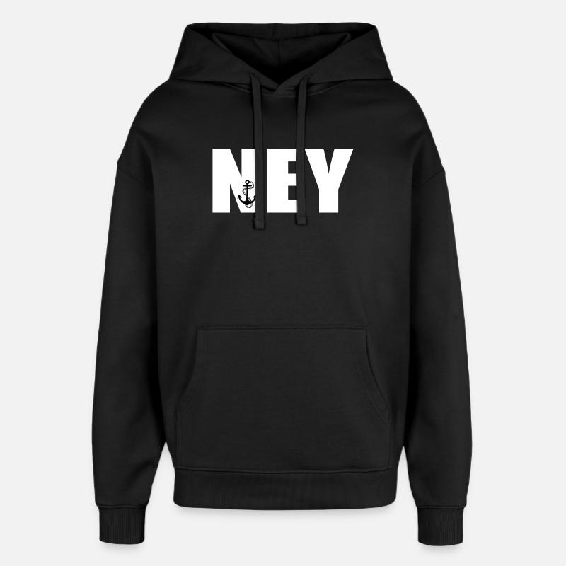 Ancre NEY - Sweat à capuche unisexe Stanley/Stella Oversized - noir