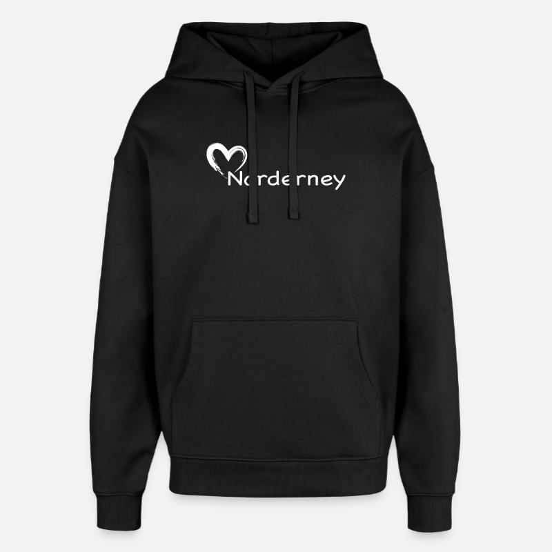 Un cœur pour Norderney - Sweat à capuche unisexe Stanley/Stella Oversized - noir