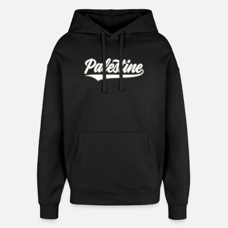 Palestine style baseball vert olive-blanc - Sweat à capuche unisexe Stanley/Stella Oversized - noir