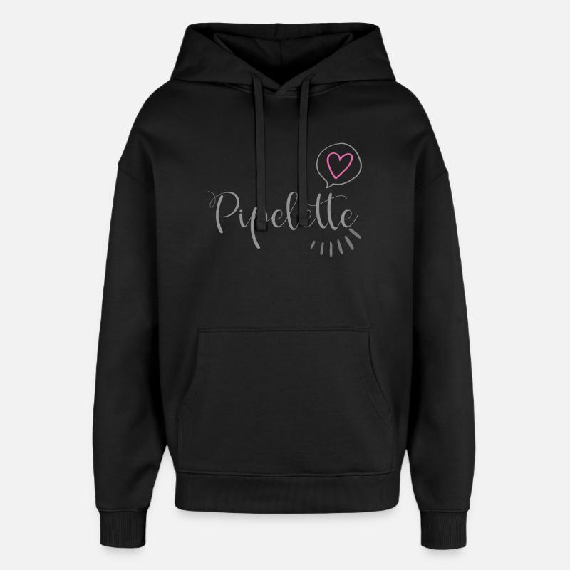 Pipelette Coeur Chic - Sweat à capuche unisexe Stanley/Stella Oversized - noir