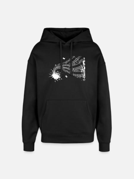 Floating Score Symphony - Oversized Unisex Hoodie by Stanley/Stella - black
