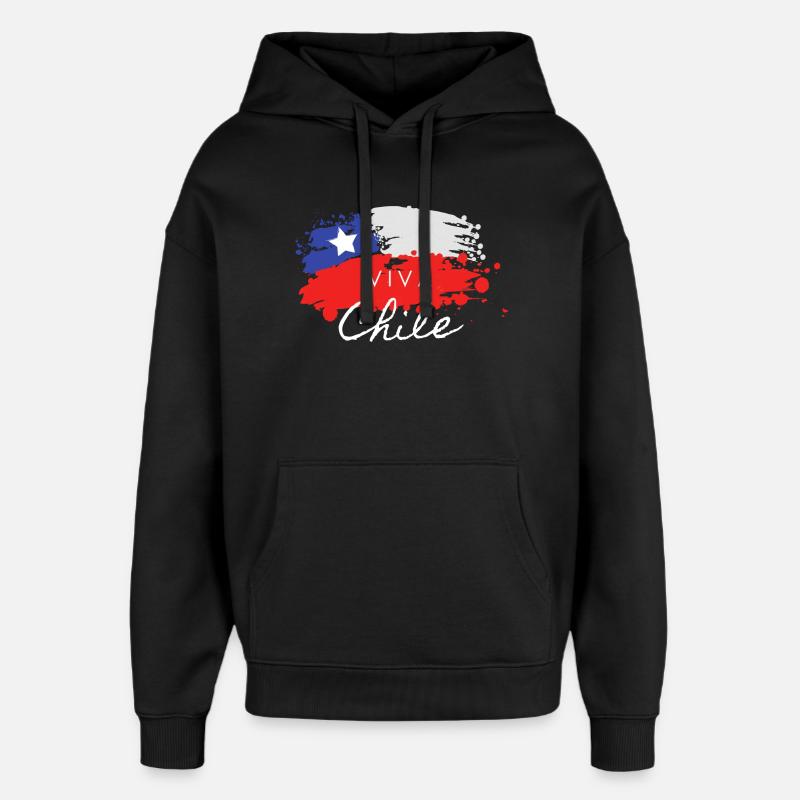 T-shirt Viva Chile Drapeau Tain - Sweat à capuche unisexe Stanley/Stella Oversized - noir