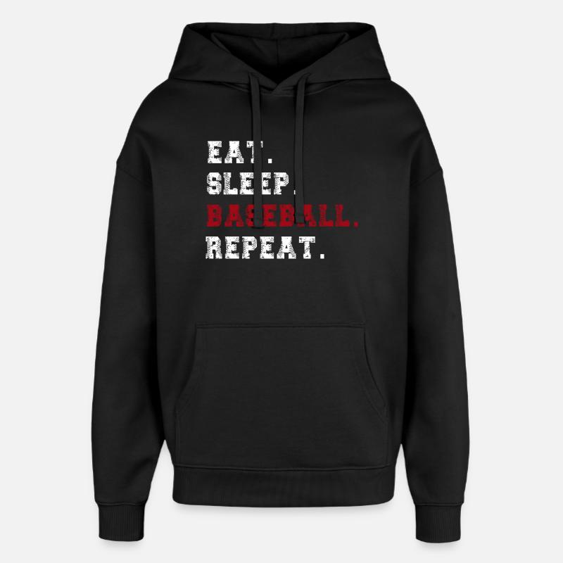 Base-ball - Sweat à capuche unisexe Stanley/Stella Oversized - noir