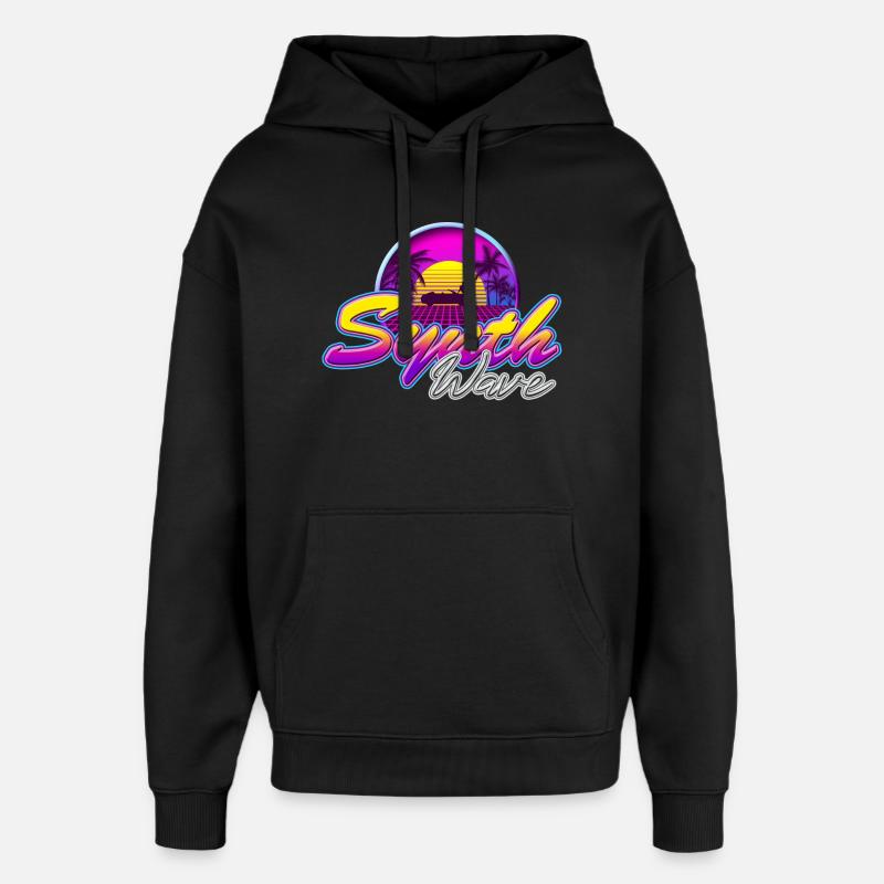 Synth-Wave Music Neon-Vibe Electrowave sunset - Oversized Unisex Hoodie von Stanley/Stella - Schwarz