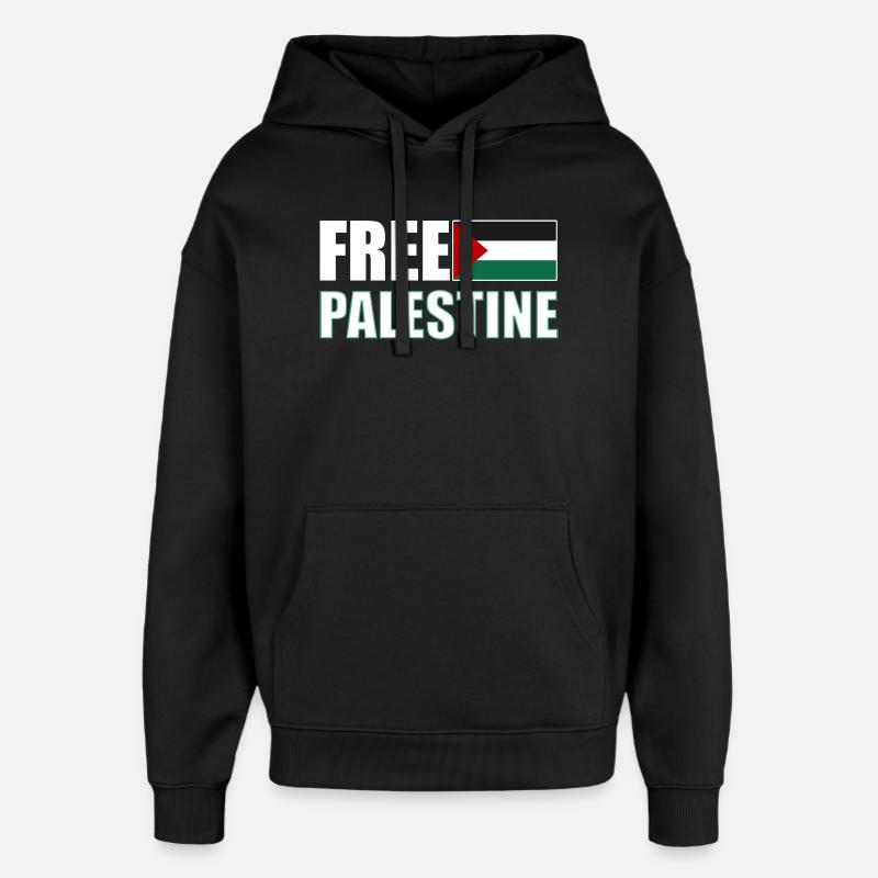 Free Palestine - Sweat à capuche unisexe Stanley/Stella Oversized - noir