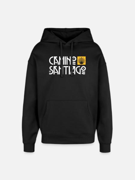Camino de Santiago | Cammino di Santiago | Refuso Art Deco - Stanley/Stella Oversized Felpa con cappuccio unisex - nero