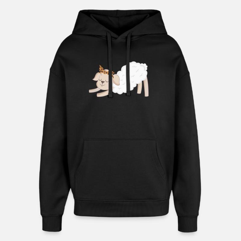 Moutons - Sweat à capuche unisexe Stanley/Stella Oversized - noir