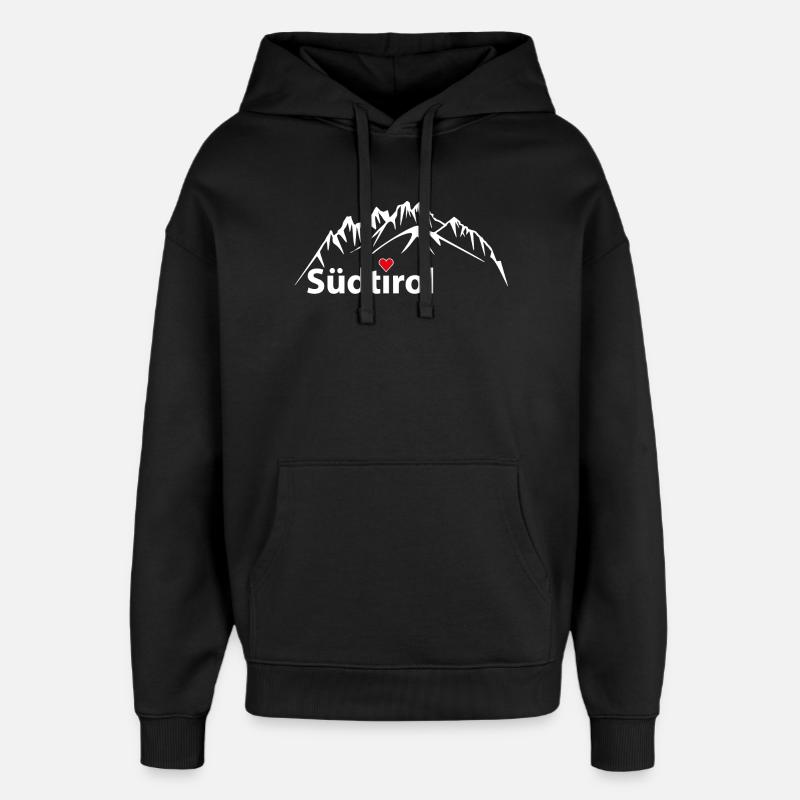 Die Dolomiten, Berge Südtirol - Oversized Unisex Hoodie von Stanley/Stella - Schwarz