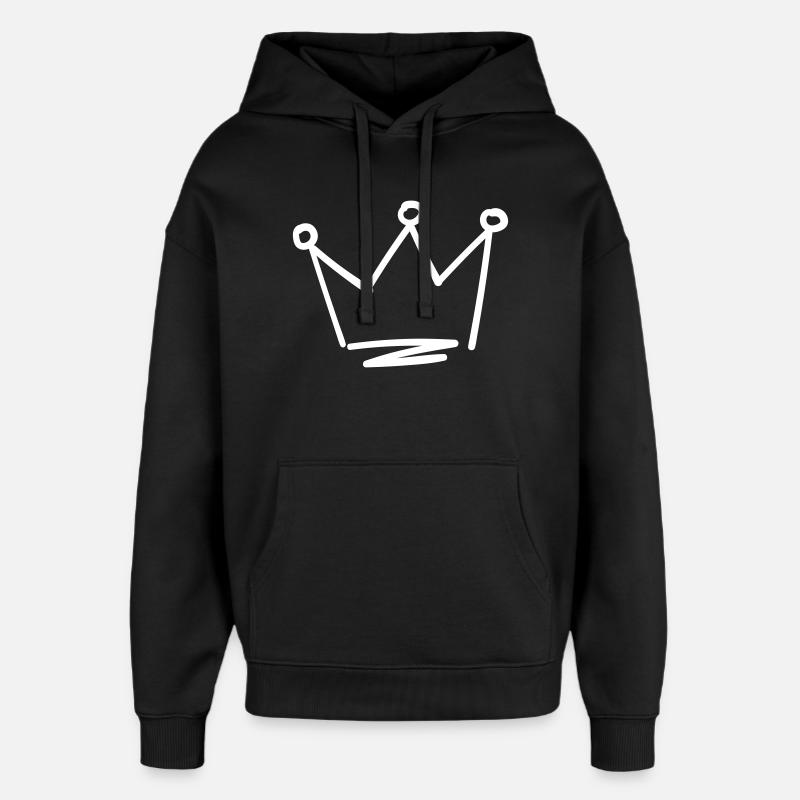 Symbol Krone Icon - Oversized Unisex Hoodie von Stanley/Stella - Schwarz