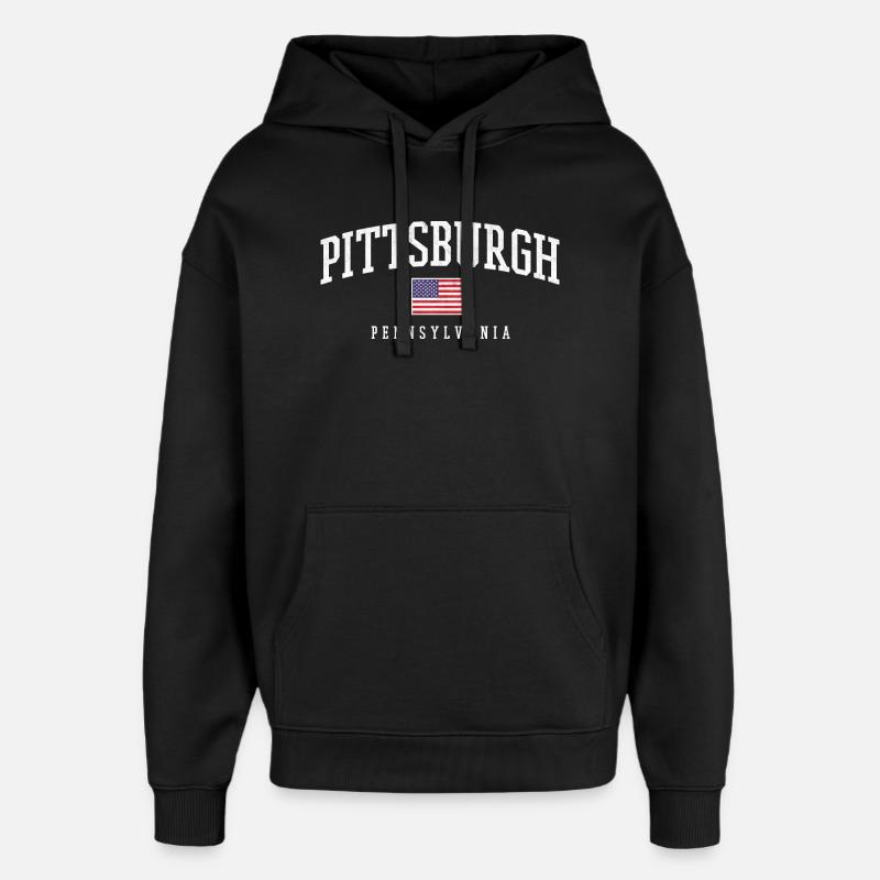 Pittsburgh Arc with Flag - Oversized Unisex Hoodie von Stanley/Stella - Schwarz