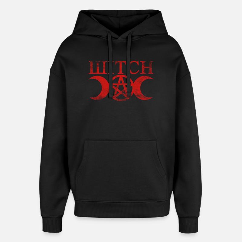 Wicca häxa Pentagram Måne - Stanley/Stella Oversized Huvtröja Unisex - svart