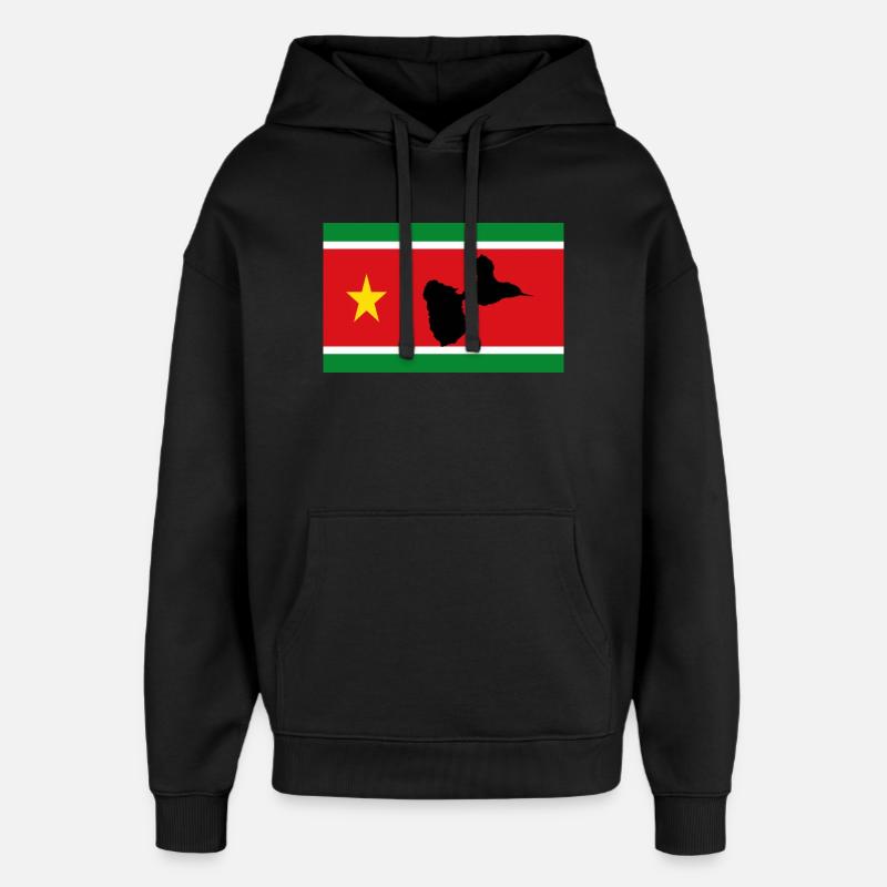 DRAPEAU GUADELOUPE - Sweat à capuche unisexe Stanley/Stella Oversized - noir