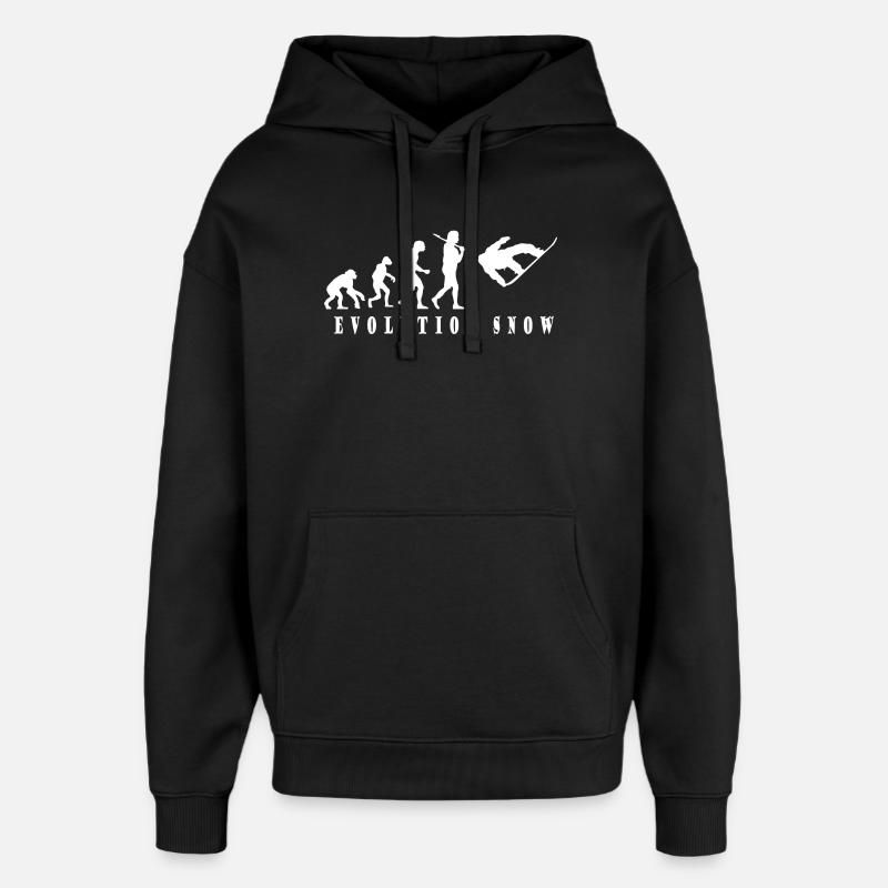 Evolution Schnee für Snowboarder - Oversized Unisex Hoodie von Stanley/Stella - Schwarz