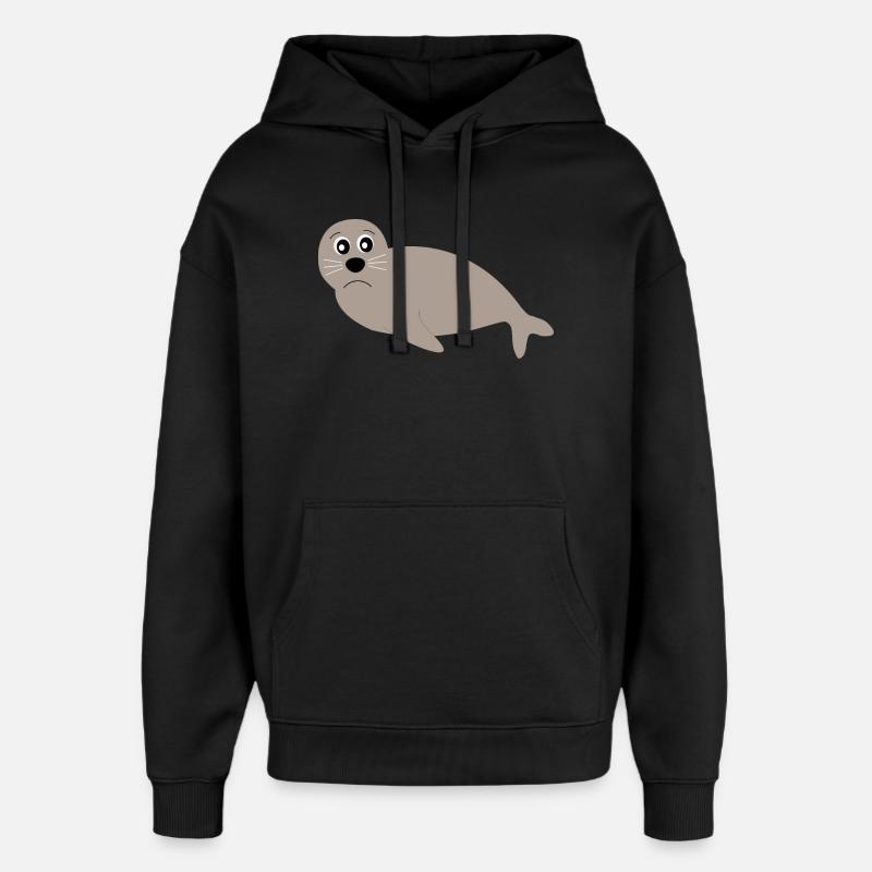 phoques phoques phoques animaux - Sweat à capuche unisexe Stanley/Stella Oversized - noir