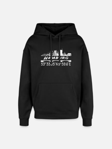 Hamburg - Oversized Unisex Hoodie von Stanley/Stella - Schwarz