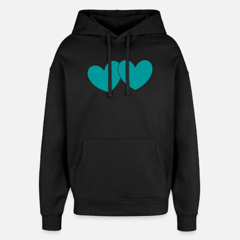 Saint-Valentin, Saint-Valentin, Saint-Valentin - Sweat à capuche unisexe Stanley/Stella Oversized - noir