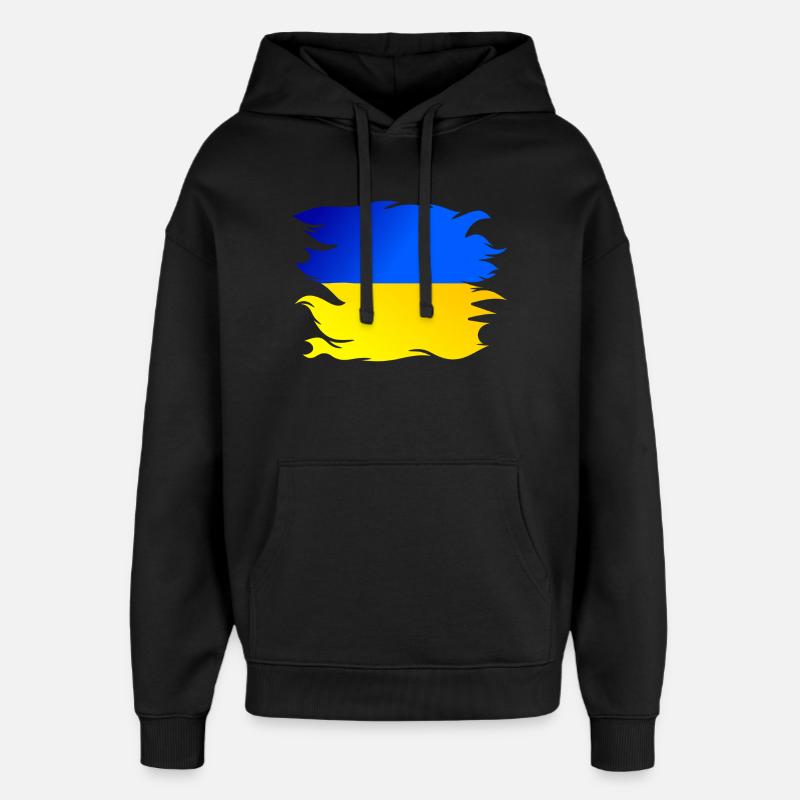 Drapeau de l’Ukraine Drapeau - Sweat à capuche unisexe Stanley/Stella Oversized - noir