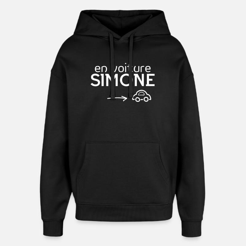 Simone, en voiture Simone - Sweat à capuche unisexe Stanley/Stella Oversized - noir