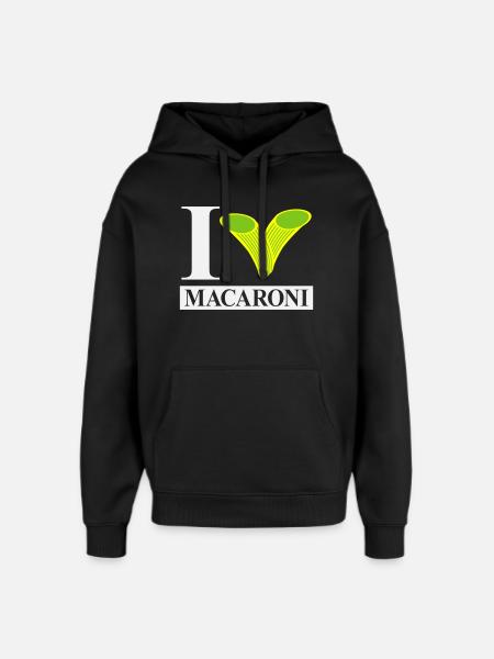 J’adore les macaronis - Sweat à capuche unisexe Stanley/Stella Oversized - noir