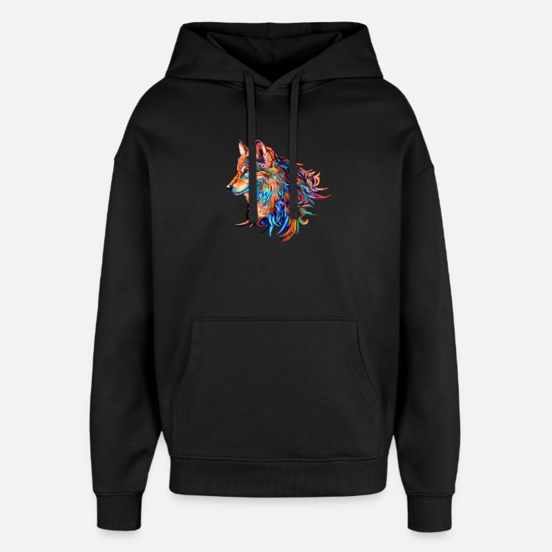 Loup - Sweat à capuche unisexe Stanley/Stella Oversized - noir