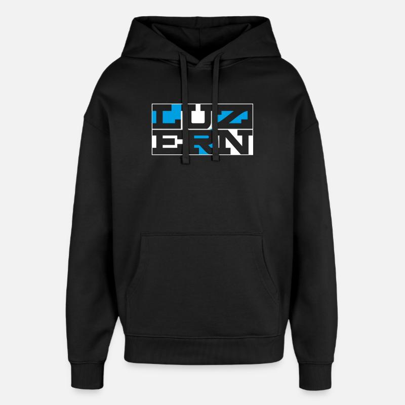 Luzern Geometric Wordmark - Oversized Unisex Hoodie von Stanley/Stella - Schwarz
