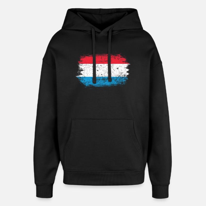 Coup de pinceau Drapeau néerlandais - Sweat à capuche unisexe Stanley/Stella Oversized - noir