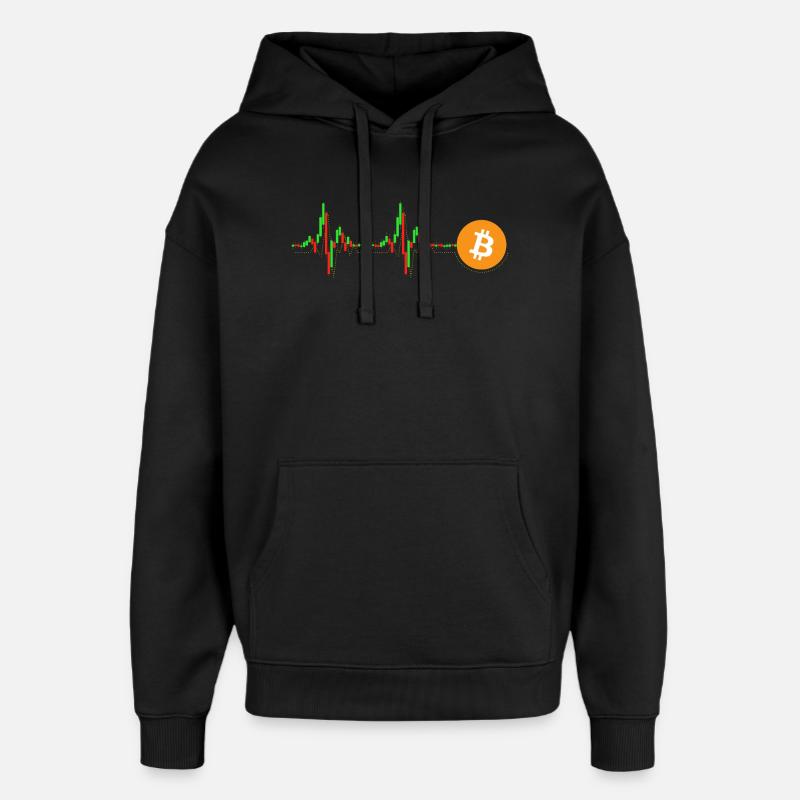 Diagramme du Bitcoin - Sweat à capuche unisexe Stanley/Stella Oversized - noir