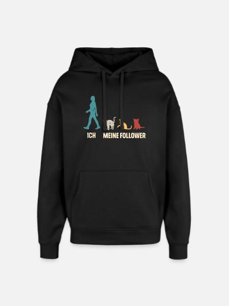 Ich Meine Follower Katzen - Oversized Unisex Hoodie von Stanley/Stella - Schwarz