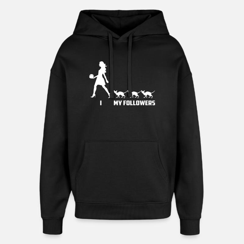 Adeptes de chats - Sweat à capuche unisexe Stanley/Stella Oversized - noir