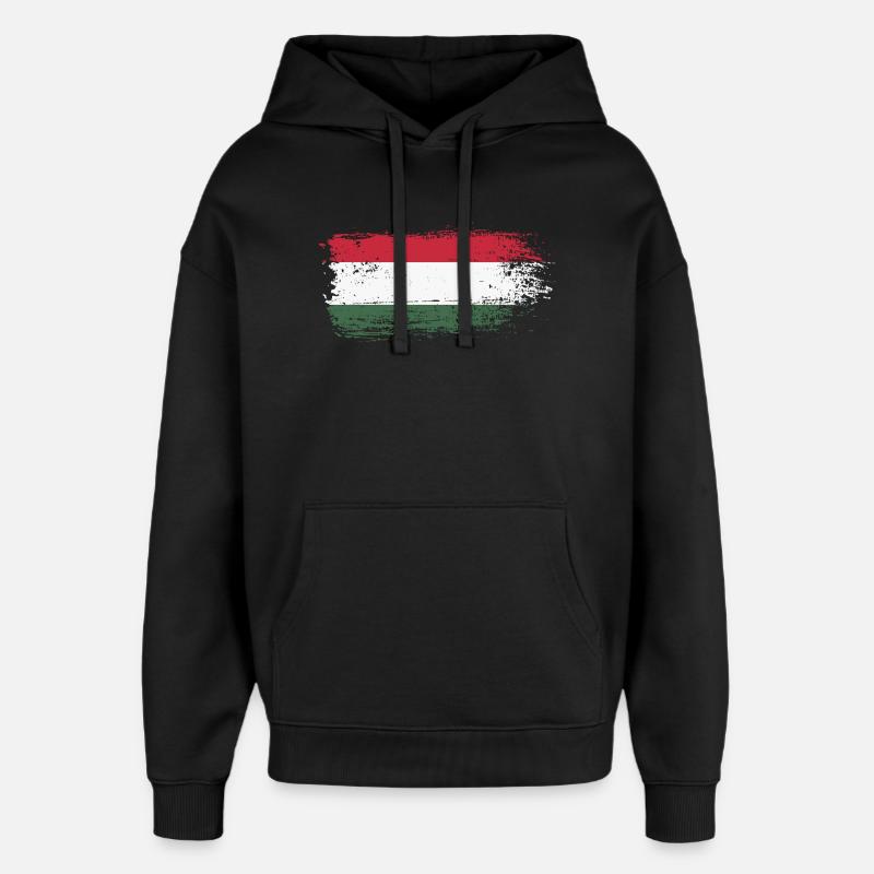 Drapeau Pinceau Hongrois - Sweat à capuche unisexe Stanley/Stella Oversized - noir