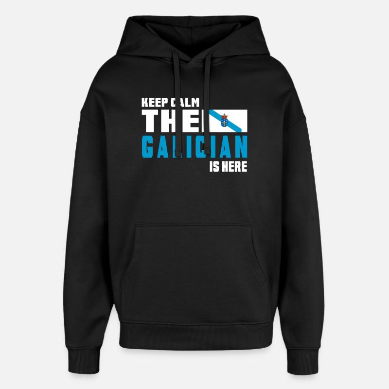 Drapeaux de Galice Keep Calm - Sweat à capuche unisexe Stanley/Stella Oversized - noir