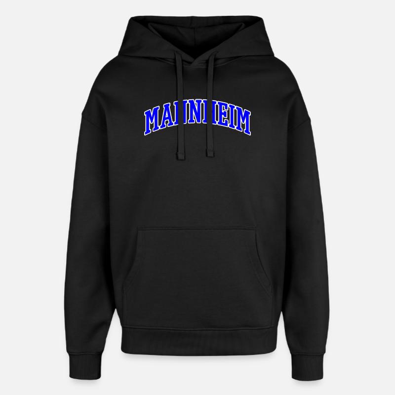 Lettrage Mannheim Bleu Blanc - Sweat à capuche unisexe Stanley/Stella Oversized - noir