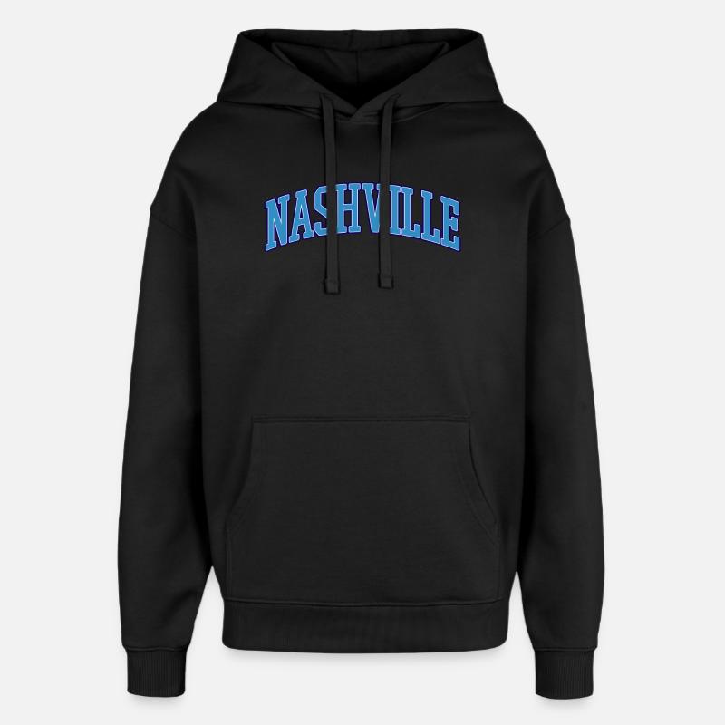Lettrage Varsity de Nashville - Sweat à capuche unisexe Stanley/Stella Oversized - noir
