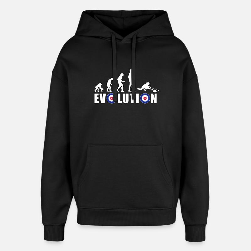 EVOLUTION CURLING Curling Gift Winter - Oversized Unisex Hoodie by Stanley/Stella - black