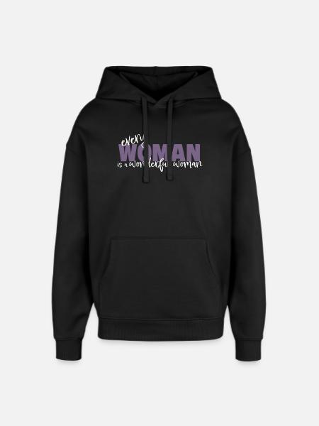 Every Woman is a Wonderful Woman - Oversized Unisex Hoodie by Stanley/Stella - black