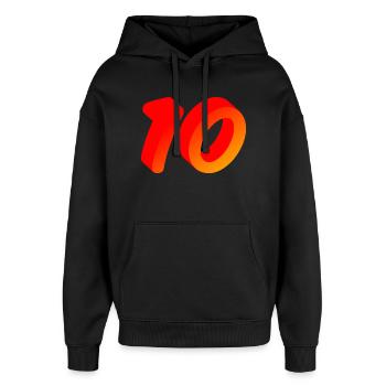 geburtstags shirts, 10 leuchtende farben - Oversized Unisex Hoodie von Stanley/Stella - Schwarz - Vorne - AI Model Female 172 light (172cm) & AI Model Male 185 light (185cm)