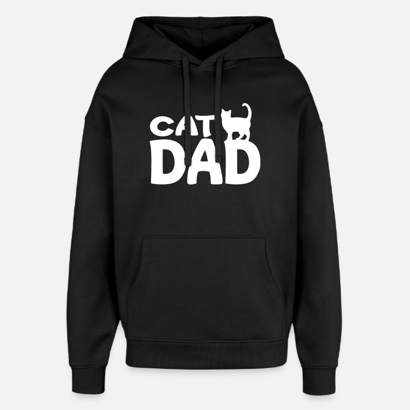 Papa Chat Silhouette Blanc - Sweat à capuche unisexe Stanley/Stella Oversized - noir