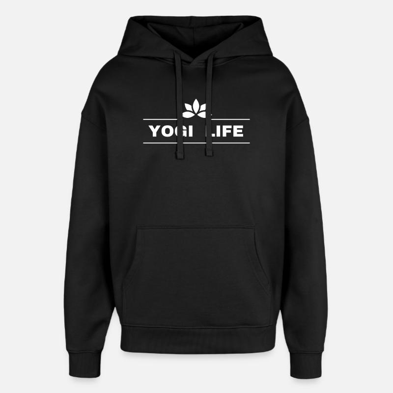 Yogi life - Sweat à capuche unisexe Stanley/Stella Oversized - noir