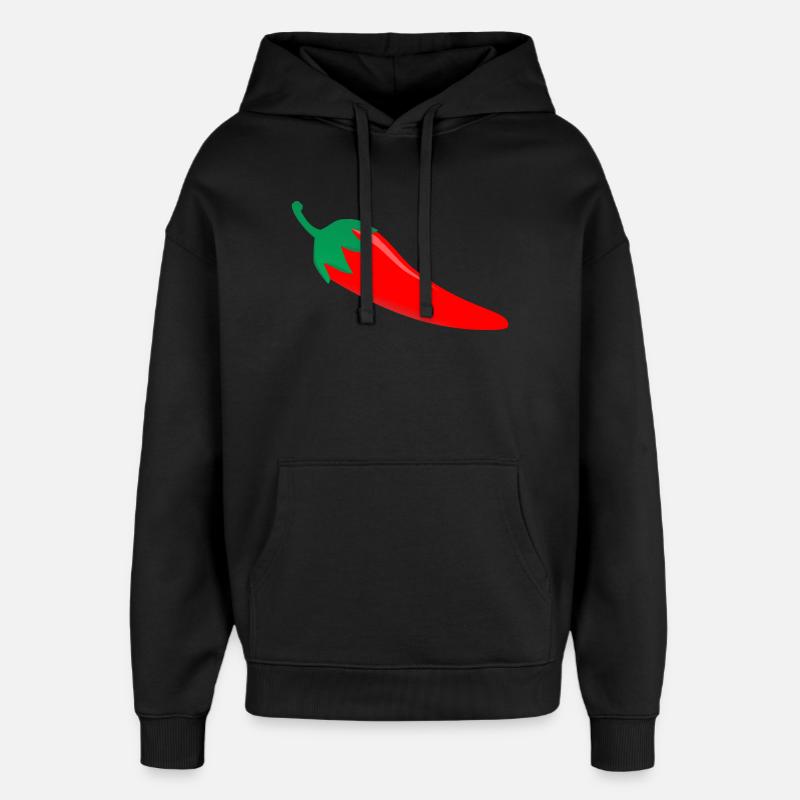 Drôle de t-shirt Hot Chilli - Sweat à capuche unisexe Stanley/Stella Oversized - noir