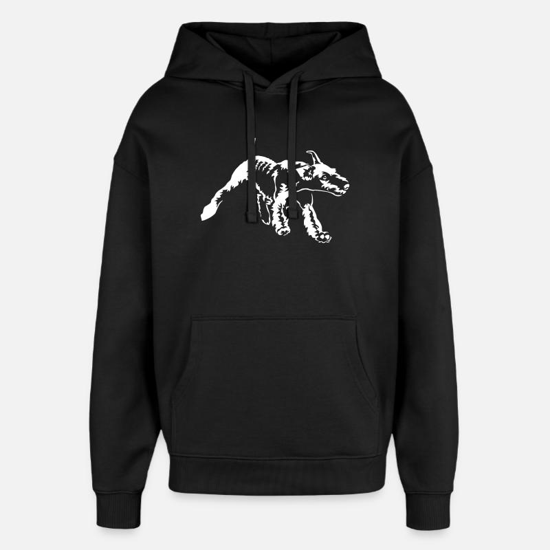 Airedale Terrier "Black Edition" - Oversized Unisex Hoodie by Stanley/Stella - black