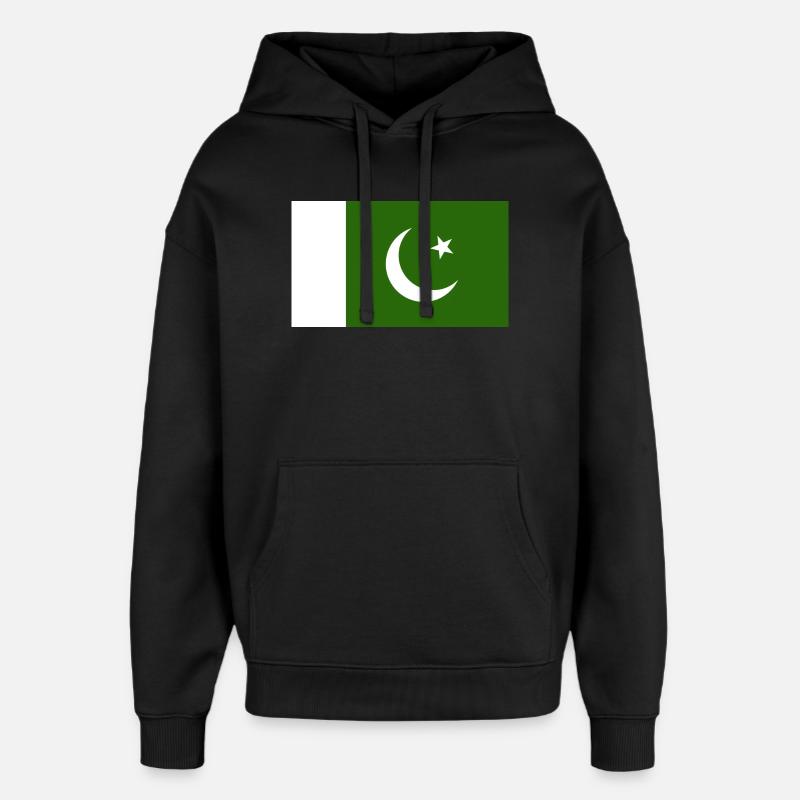 Drapeau du Pakistan - Sweat à capuche unisexe Stanley/Stella Oversized - noir